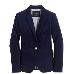 J CREW navy blue 100% cotton corduroy Campbell classic academic blazer